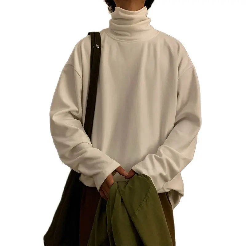 maoxiangshop Casual Sweatshirts Men/Women Hoodies Pullover Streetwear Solid Turtleneck Hoodie Hip hop Basic Hoodies Oversized Clothes