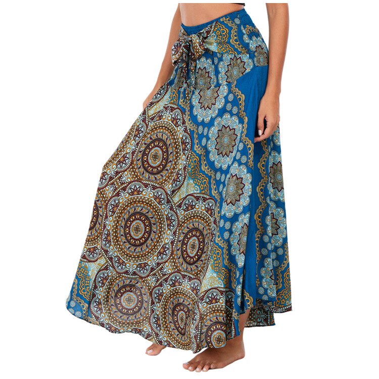 maoxiangshop Fashion Skirts Women Clothes Roupas Saia Bottom Women Skirt New Sexy Woman Long Jupe Bohemian Boho Flowers Elastic Waist Faldas