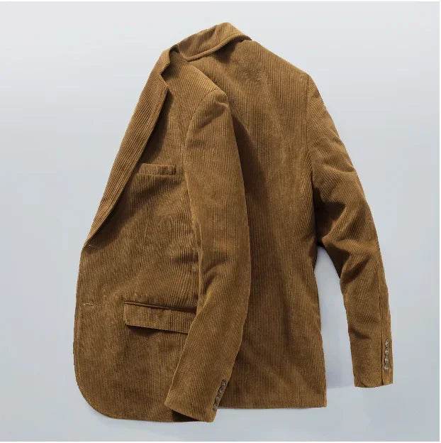 maoxiangshop Spring Autumn Men's Corduroy Blazers High Quality Cotton Middle-aged Business Loose plus Size Coat 4XL