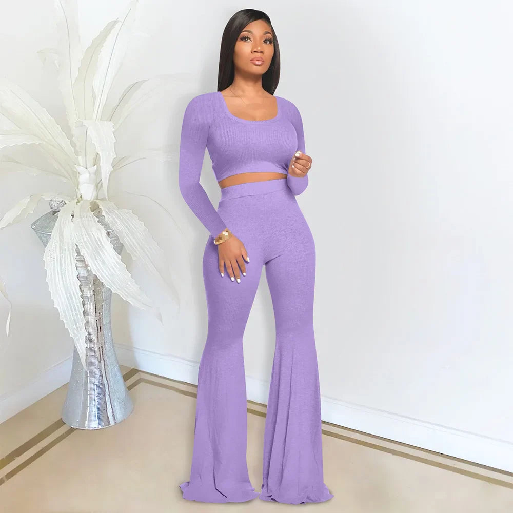 maoxiangshop Two Piece Set Women Outfits Fall Outfits Women 2 Piece Set Pants Sets Long Sleeve Fall Clothes for Woman