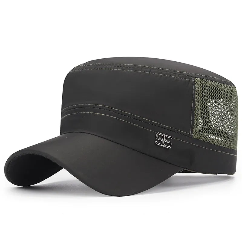 maoxiangshop New Washed Cotton Flat Top Cap Adjustable Outdoor Caps Women Men Retro Hats Man Cap