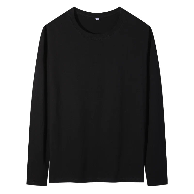 maoxiangshop New Base Shirts Spring Summer Mens O-Neck T-Shirt Long Sleeve T Shirt Male Solid Tshirt Man Clothing Tshirt Men Tops Tees