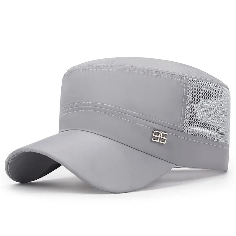 maoxiangshop New Washed Cotton Flat Top Cap Adjustable Outdoor Caps Women Men Retro Hats Man Cap