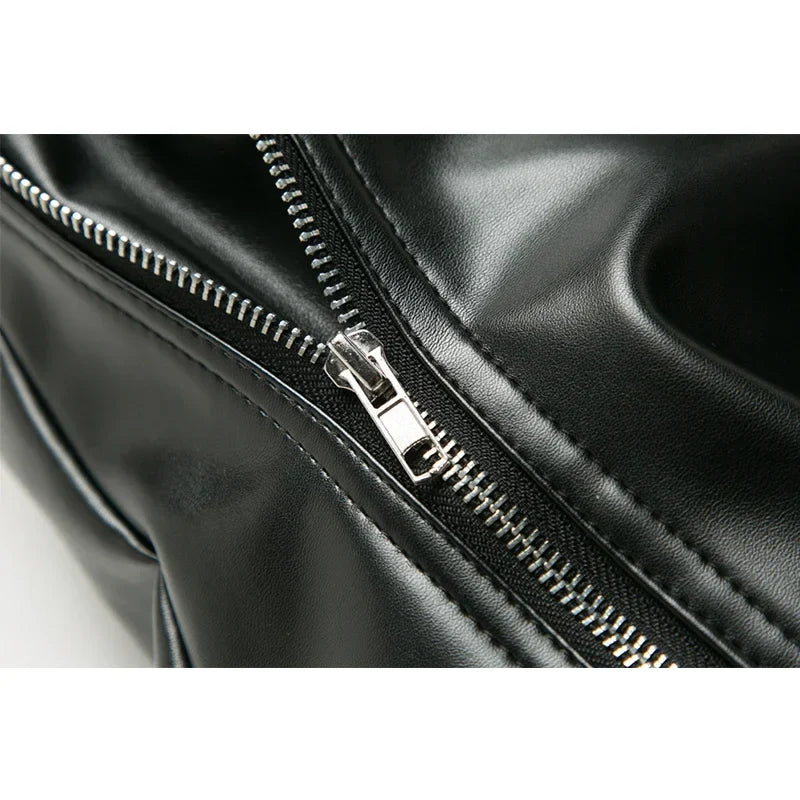 maoxiangshop New Arrived Personality Male Leather Pants Male Slim Leather Pants Men's Clothing PU Pants Male