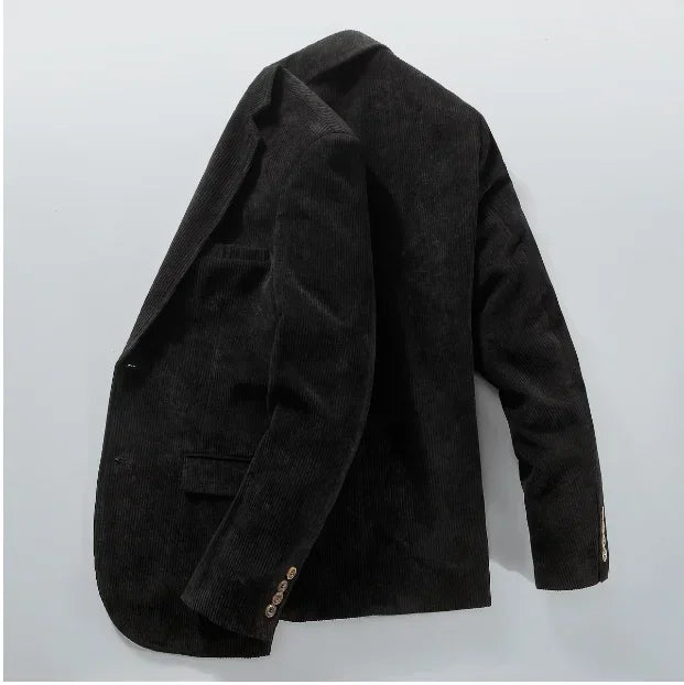 maoxiangshop Spring Autumn Men's Corduroy Blazers High Quality Cotton Middle-aged Business Loose plus Size Coat 4XL
