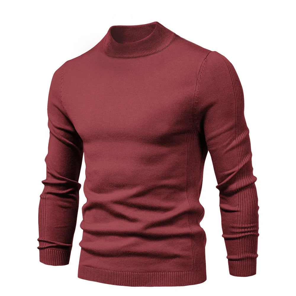 maoxiangshop New Winter Turtleneck Thick Mens Sweaters Casual Turtle Neck Solid Color Quality Warm Slim Turtleneck Sweaters Pullover Men