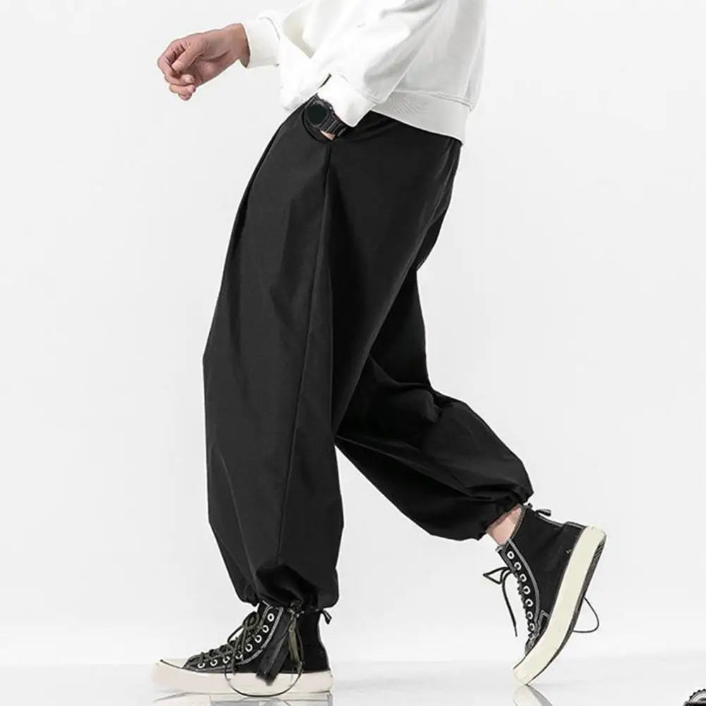 maoxiangshop Spring Men Loose Harem Pants Japanese Wide Leg Pants High Quality Casual Brand Sweatpants Ankle-banded Hip Hop Drawstring Pants