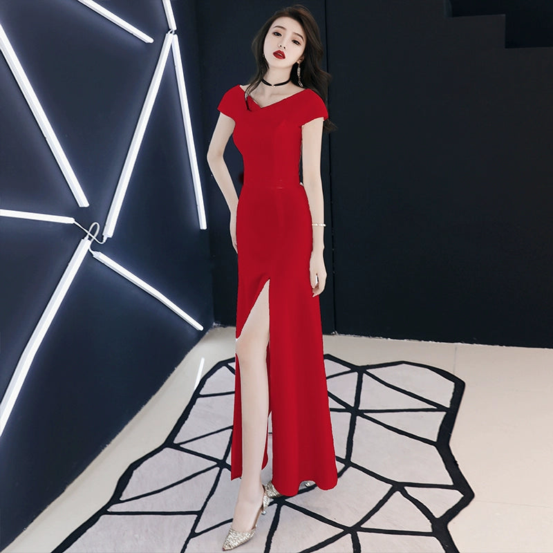 White evening dress dress women's new high-end temperament banquet aura queen elegant celebrity dress long