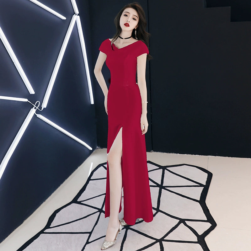 White evening dress dress women's new high-end temperament banquet aura queen elegant celebrity dress long