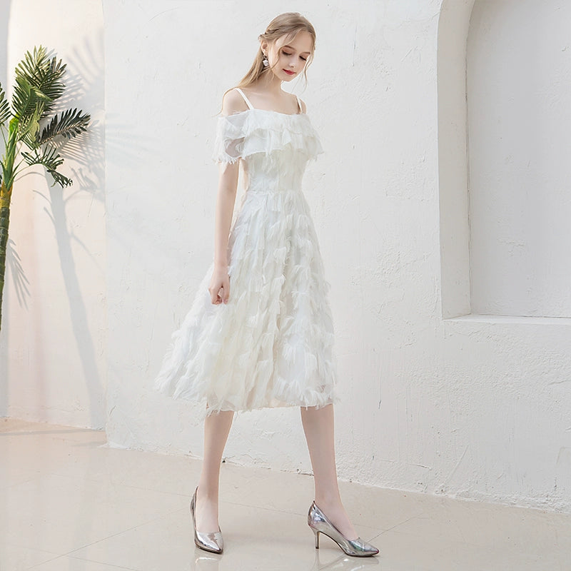 White evening dress dress women can usually wear fairy host Mori small dress dress Hepburn style dating