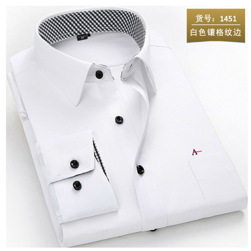 maoxiangshop reserva aramy New men shirt Long Sleeve Men Dress Shirt Fashion Male Business Formal Wear Office Working Shirts white shirt