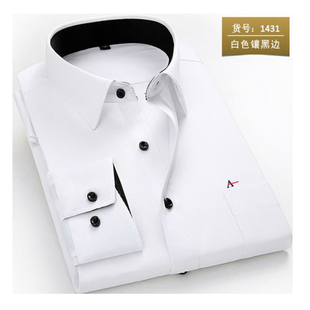 maoxiangshop reserva aramy New men shirt Long Sleeve Men Dress Shirt Fashion Male Business Formal Wear Office Working Shirts white shirt