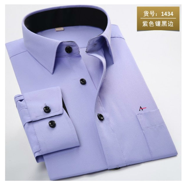 maoxiangshop reserva aramy New men shirt Long Sleeve Men Dress Shirt Fashion Male Business Formal Wear Office Working Shirts white shirt
