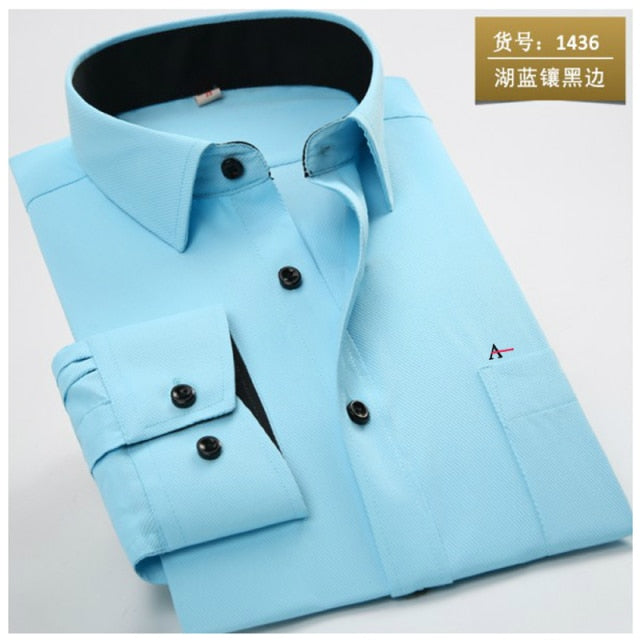 maoxiangshop reserva aramy New men shirt Long Sleeve Men Dress Shirt Fashion Male Business Formal Wear Office Working Shirts white shirt