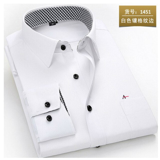 maoxiangshop reserva aramy New men shirt Long Sleeve Men Dress Shirt Fashion Male Business Formal Wear Office Working Shirts white shirt