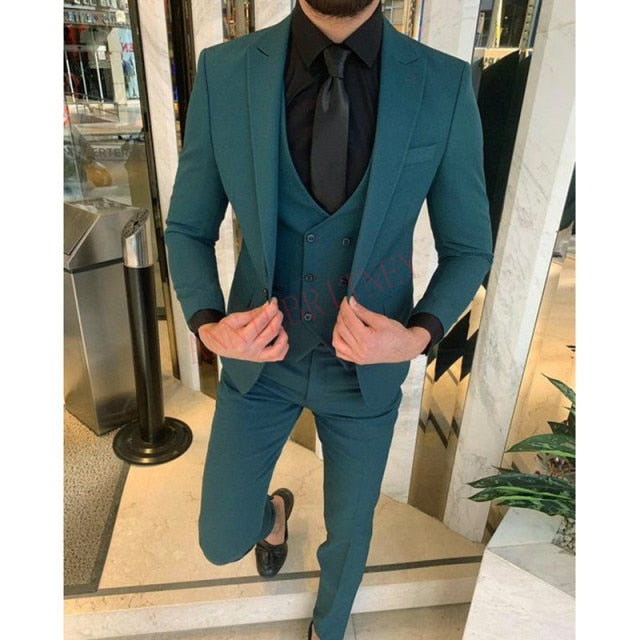 maoxiangshop Fashion Lattice Men's Suit Slim Fit Prom Wedding Suits for Men Groom Tuxedo Jacket Pants Set Custom White Casual Men Blazer