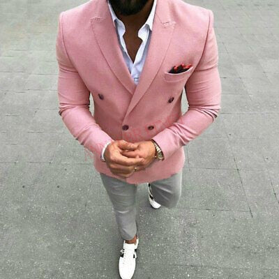 maoxiangshop Fashion Lattice Men's Suit Slim Fit Prom Wedding Suits for Men Groom Tuxedo Jacket Pants Set Custom White Casual Men Blazer