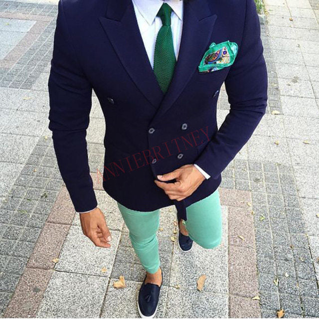 maoxiangshop Fashion Lattice Men's Suit Slim Fit Prom Wedding Suits for Men Groom Tuxedo Jacket Pants Set Custom White Casual Men Blazer