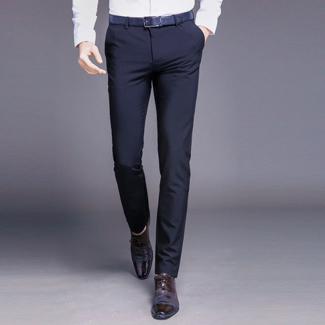 New Fashion High Quality Cotton Men Suit Pants Straight Spring Autumn Long Male Classic Business Casual Trousers Full Length