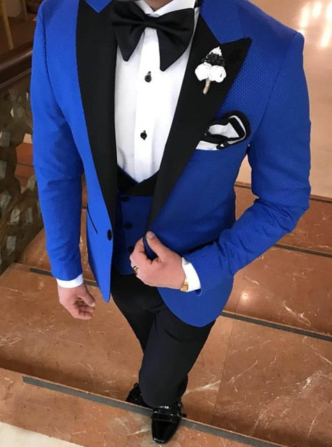maoxiangshop Men's Suit Fashion Formal Business Slim Fit 3-Pieces White Blazers Burgundy Pant Men's Tuxedo Wedding Men Suits Groom Suit
