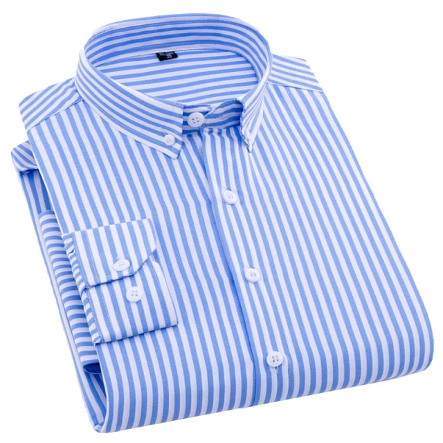 AOLIWEN brand men spring autumn navy blue yellow and white printed shirt casual anti wrinkle comfortable long sleeve slim shirts
