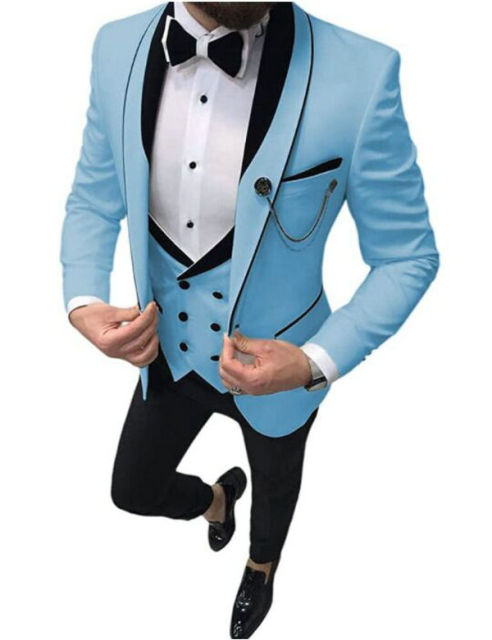 maoxiangshop Men's Suit Fashion Formal Business Slim Fit 3-Pieces White Blazers Burgundy Pant Men's Tuxedo Wedding Men Suits Groom Suit