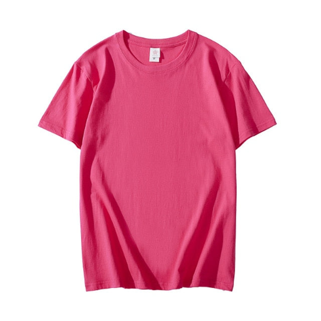 New Summer 100% Cotton Men's T Shirt Casual Short Sleeve Black White Pink Gray Basic T Shirts Daily Casual Tops Tees 4XL