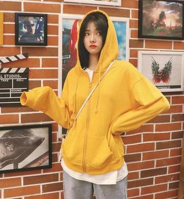 Vintage Long Sleeve Hoodie Sweetshirt Clothes Women Fashion Zip Up Cute Bear Hoodies Autumn Winter Coat Loose Harajuku Top