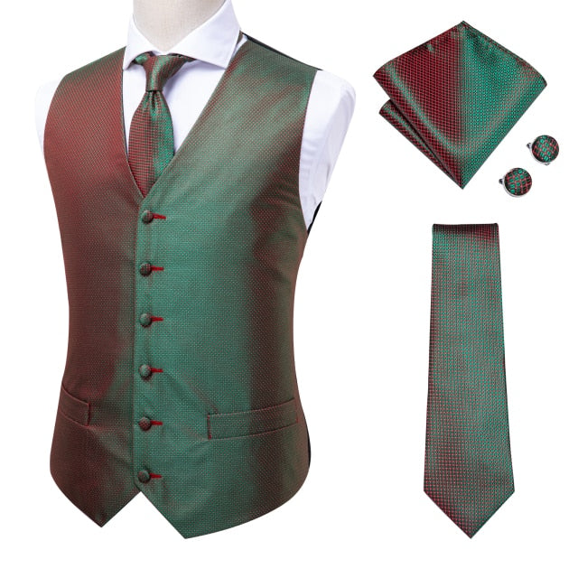 Hi-Tie 100% Silk Men's Waistcoat for Men Suit Vintage Fashion Formal Brown Paisley Dress Vests Men Wedding Party formal Dresses