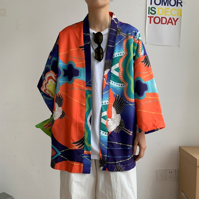 Japanese shirt men kimono Chinese kimono geisha new arrival Japanese street clothing harajuku kimono