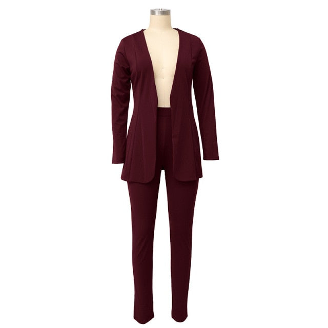 Two Piece Women Business Blazer Set Office Lady Solid Colors Formal Suits with Buttons New Pink Yellow Commute Blazer Pants Set