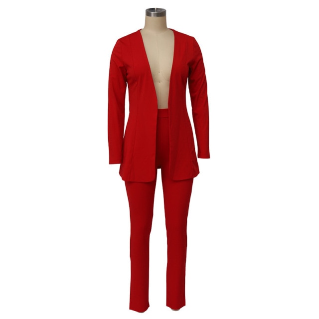Two Piece Women Business Blazer Set Office Lady Solid Colors Formal Suits with Buttons New Pink Yellow Commute Blazer Pants Set