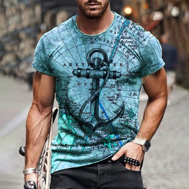 New style hot sale in 3D men's T-shirt, gentleman style design, short sleeves, summer fashion, handsome man