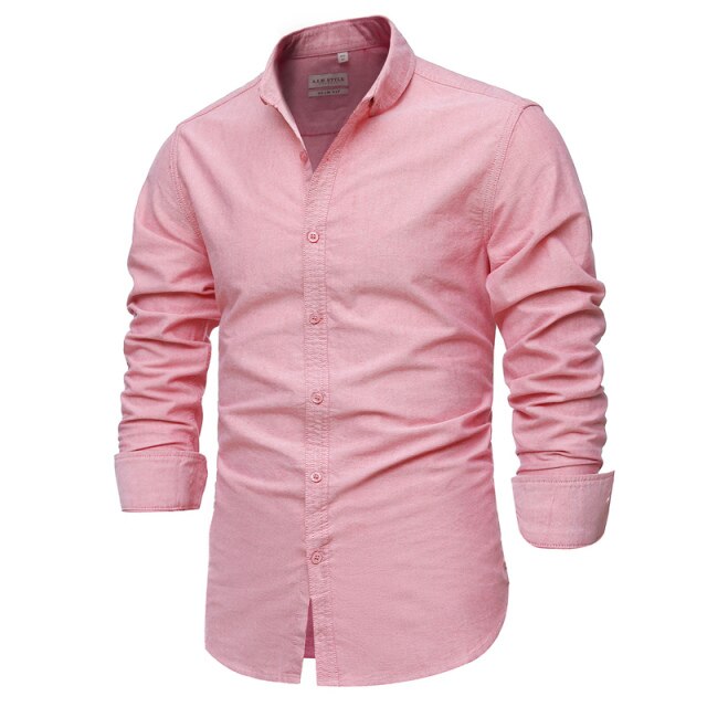9 Colors New 100% Cotton Oxford Shirt Men Spring Casual Men Shirt Long Sleeve Slim Fit Dress Shirts Men's Social Shirt