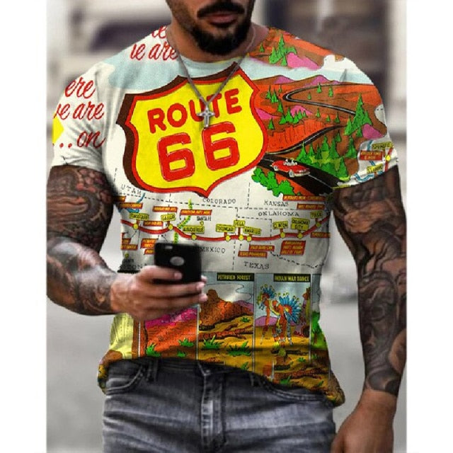 Summer New Mens T Shirts Oversized Loose Clothes Vintage Short Sleeve Fashion 66 Letters Printed O Collared Tshirts For Men