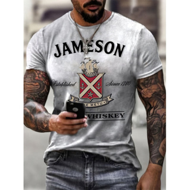 Summer New Mens T Shirts Oversized Loose Clothes Vintage Short Sleeve Fashion 66 Letters Printed O Collared Tshirts For Men