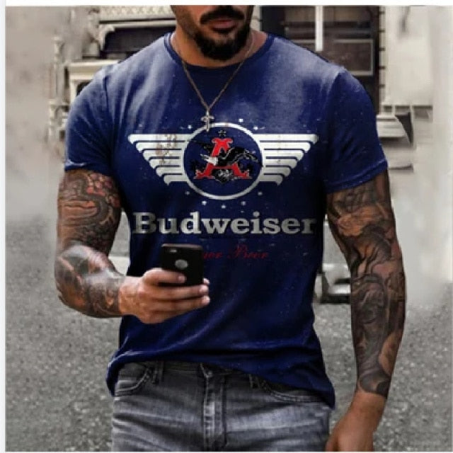 Summer New Mens T Shirts Oversized Loose Clothes Vintage Short Sleeve Fashion 66 Letters Printed O Collared Tshirts For Men