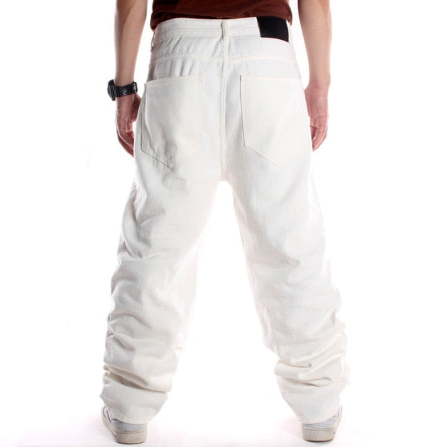 maoxiangshop Mens Jeans Top Rushed Stripe Loose Hip Hop Jeans Men Printed Hiphop Demin Pants Tide Trousers Embroidered Flower Wings