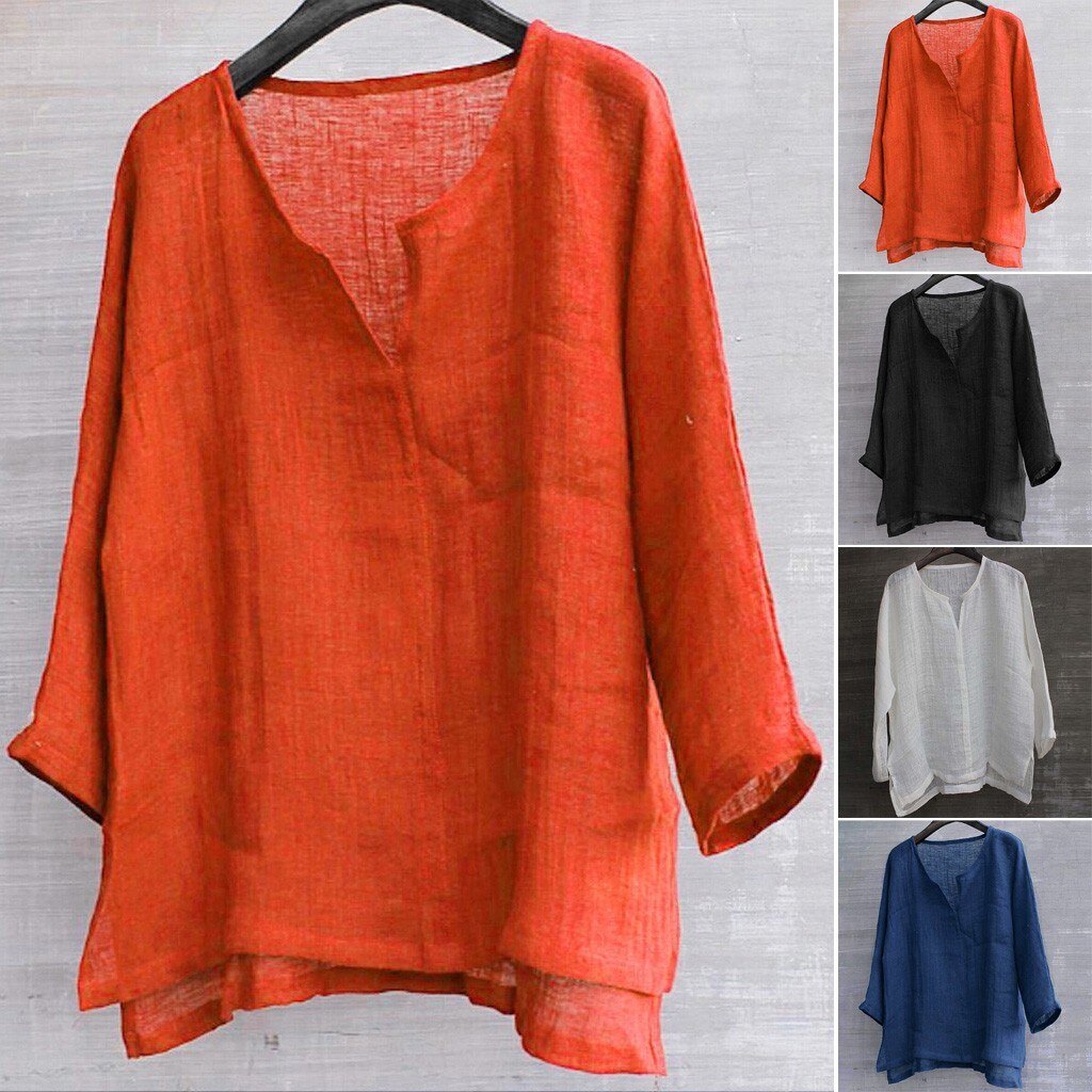 New Summer Solid color Shirt Mens Brief Breathable Comfy Solid Color Long Sleeve Loose Casual T shirt Blouse Beach Shirt