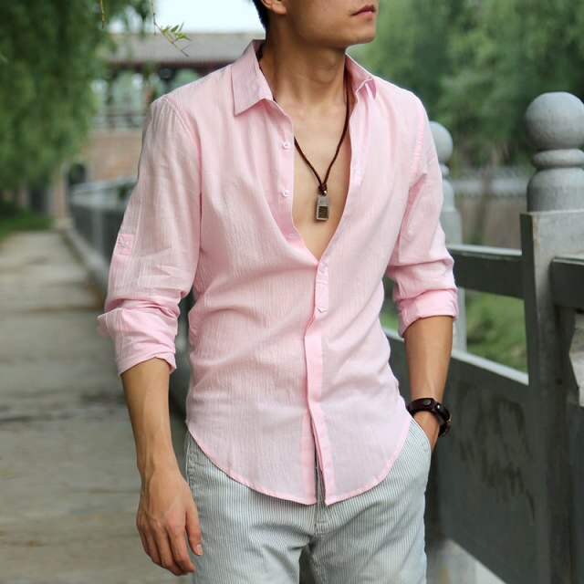 chemise homme masculina Cotton Linen Shirts Man Summer White Shirt Social Gentleman mens shirts Ultra Casual-shirt British