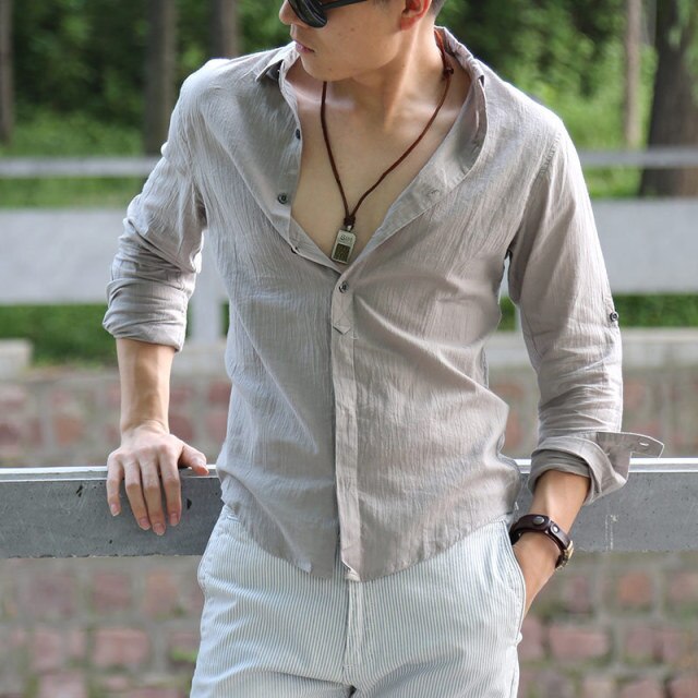 chemise homme masculina Cotton Linen Shirts Man Summer White Shirt Social Gentleman mens shirts Ultra Casual-shirt British