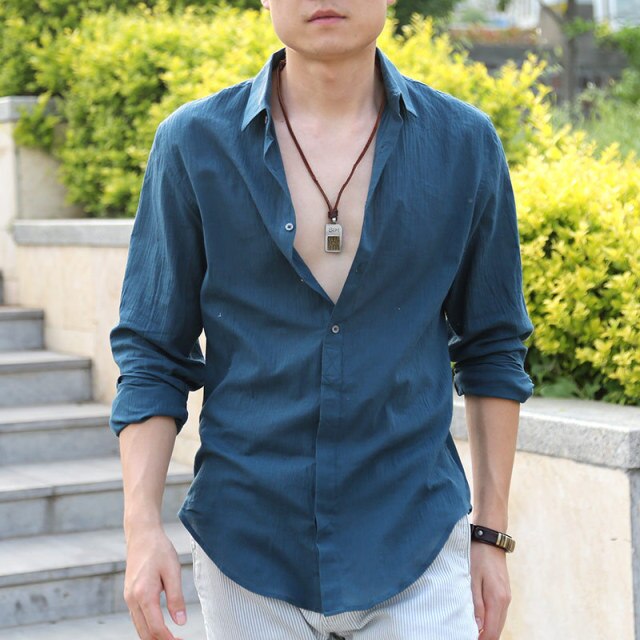 chemise homme masculina Cotton Linen Shirts Man Summer White Shirt Social Gentleman mens shirts Ultra Casual-shirt British