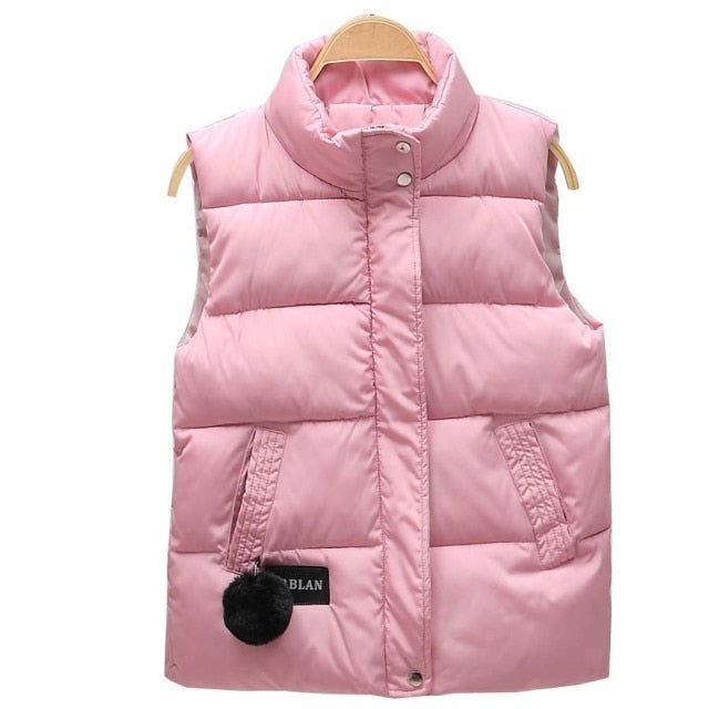 Women Vest Mandarin Collar Sleeveless Short Coat Women Jacket Waistcoat Female Plus Size Chalecos Para Mujer Autumn Winter
