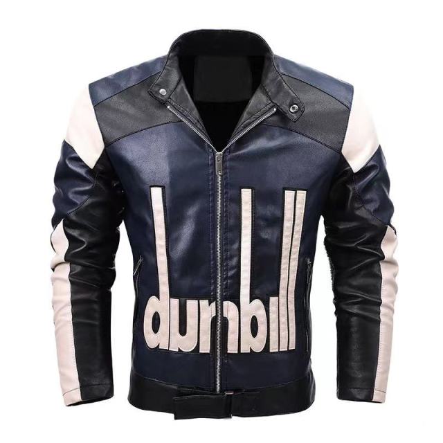Men's Faux Fur Trench Coat Winter Motorcycle PU Leather Bomber Jacket Men Stand Collar Windbreaker Jackets Slim Warm Outerwear