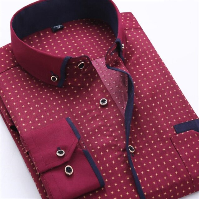 Covrlge Men Fashion Casual Long Sleeved Printed shirt Slim Fit Male Social Business Dress Shirt Brand Men Clothing Soft MCL183