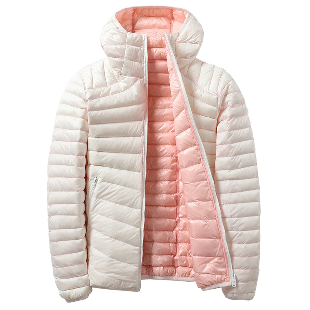 Women's Jackets Outwear Down Jackets Women Ultra Light Hooded Basic Jacket Feather Famale Jackets Two Side Reversible Warm Coat