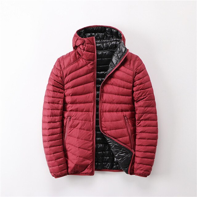 Women's Jackets Outwear Down Jackets Women Ultra Light Hooded Basic Jacket Feather Famale Jackets Two Side Reversible Warm Coat