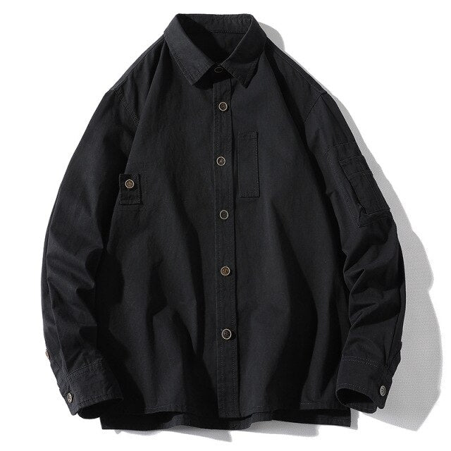 High Quality 100% Cotton Men's Shirts Casual Fashion Streetwear Solid Color Autumn Long Sleeve Male Korean Plus Size Clothes Top