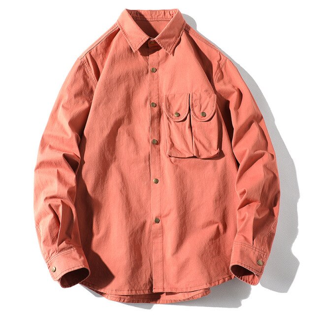 High Quality 100% Cotton Men's Shirts Casual Fashion Streetwear Solid Color Autumn Long Sleeve Male Korean Plus Size Clothes Top