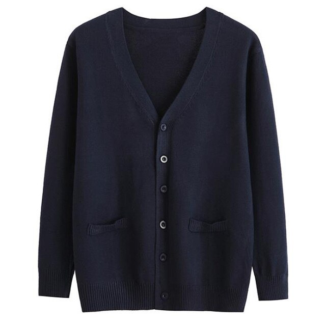 New autumn/winter knit jacket men's V-neck navy pullover oversized jacket